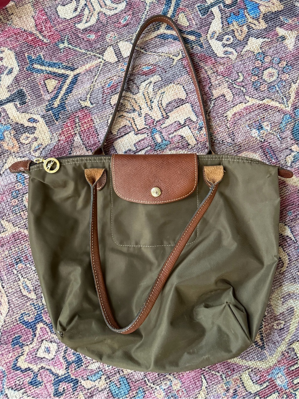 Longchamp Le Pilage Bag Tote Olive Green Purse